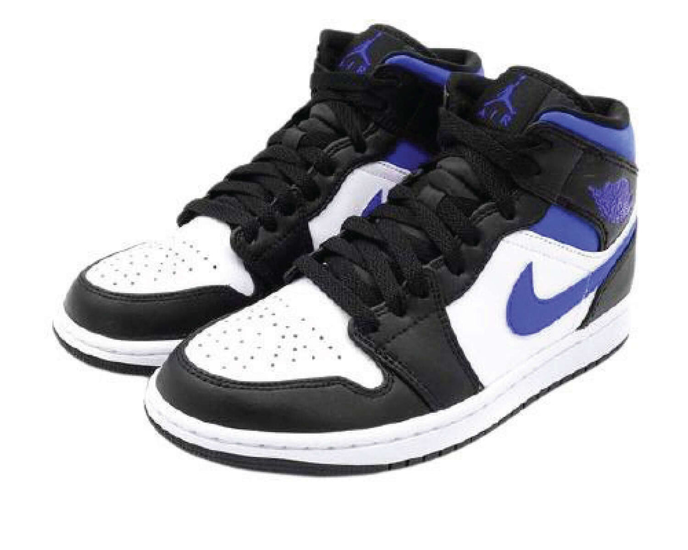 Air Jordan 1 Mid Black White Royal Blue sneaker product image 3 | Foot Spikes