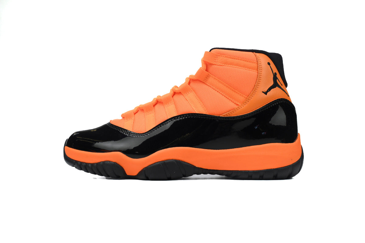 Air Jordan 11 Retro "Black Orange” sneaker product image 1 | Foot Spikes