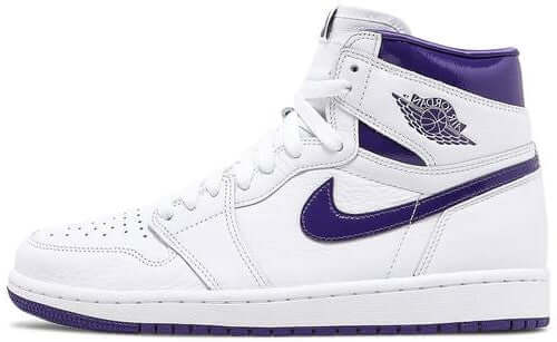 Air Jordan 1 Retro High OG White & Court Purple sneaker product image 1 | Foot Spikes