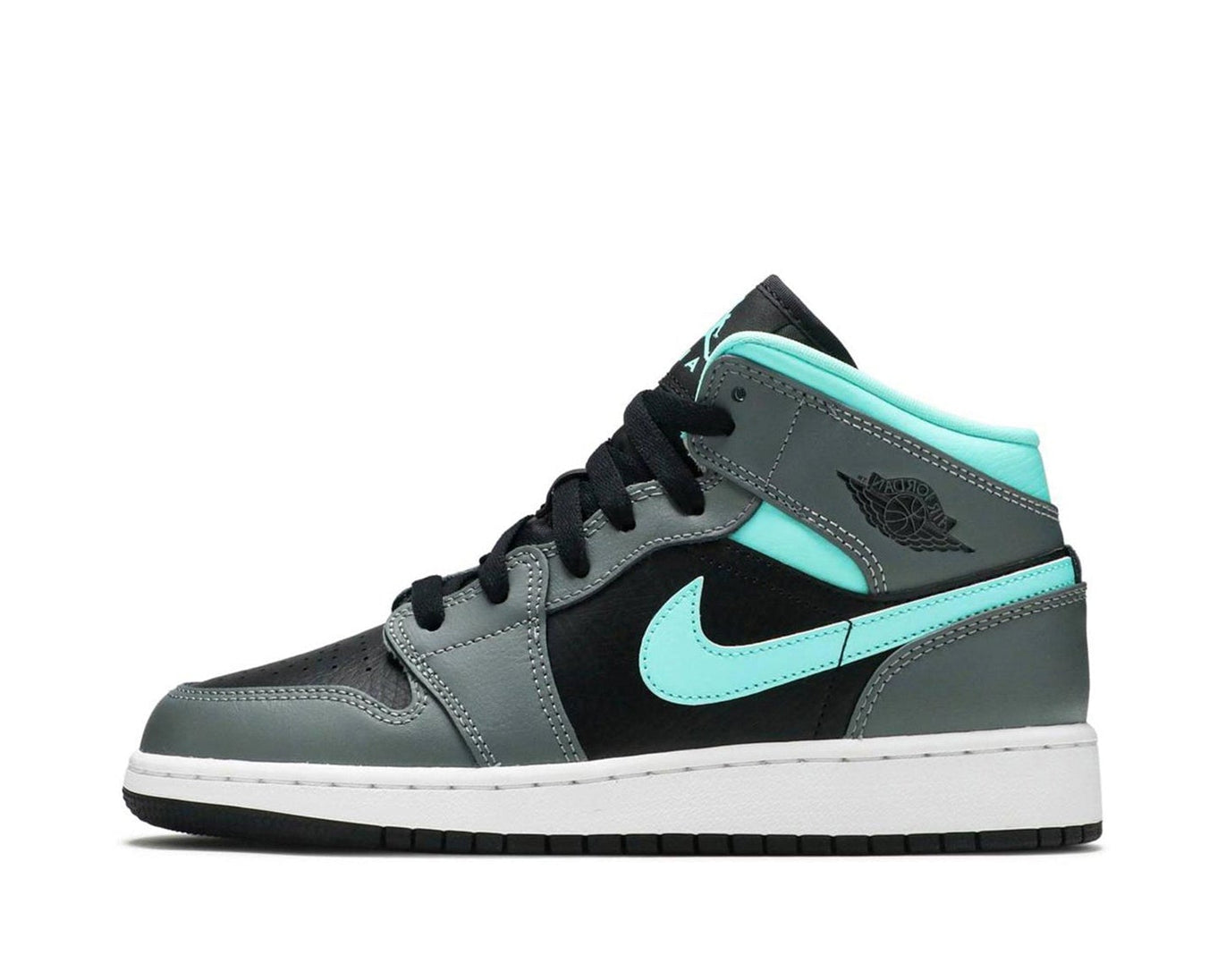 Air Jordan 1 Mid GS 'Grey Aqua' sneaker product image 1 | Foot Spikes