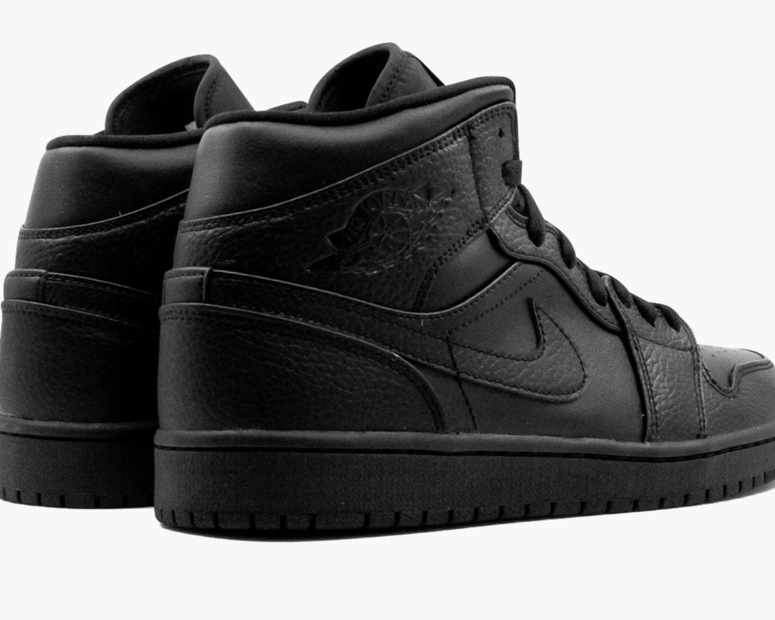 Air Jordan 1 Mid GS 'Triple Black' sneaker product image 3 | Foot Spikes