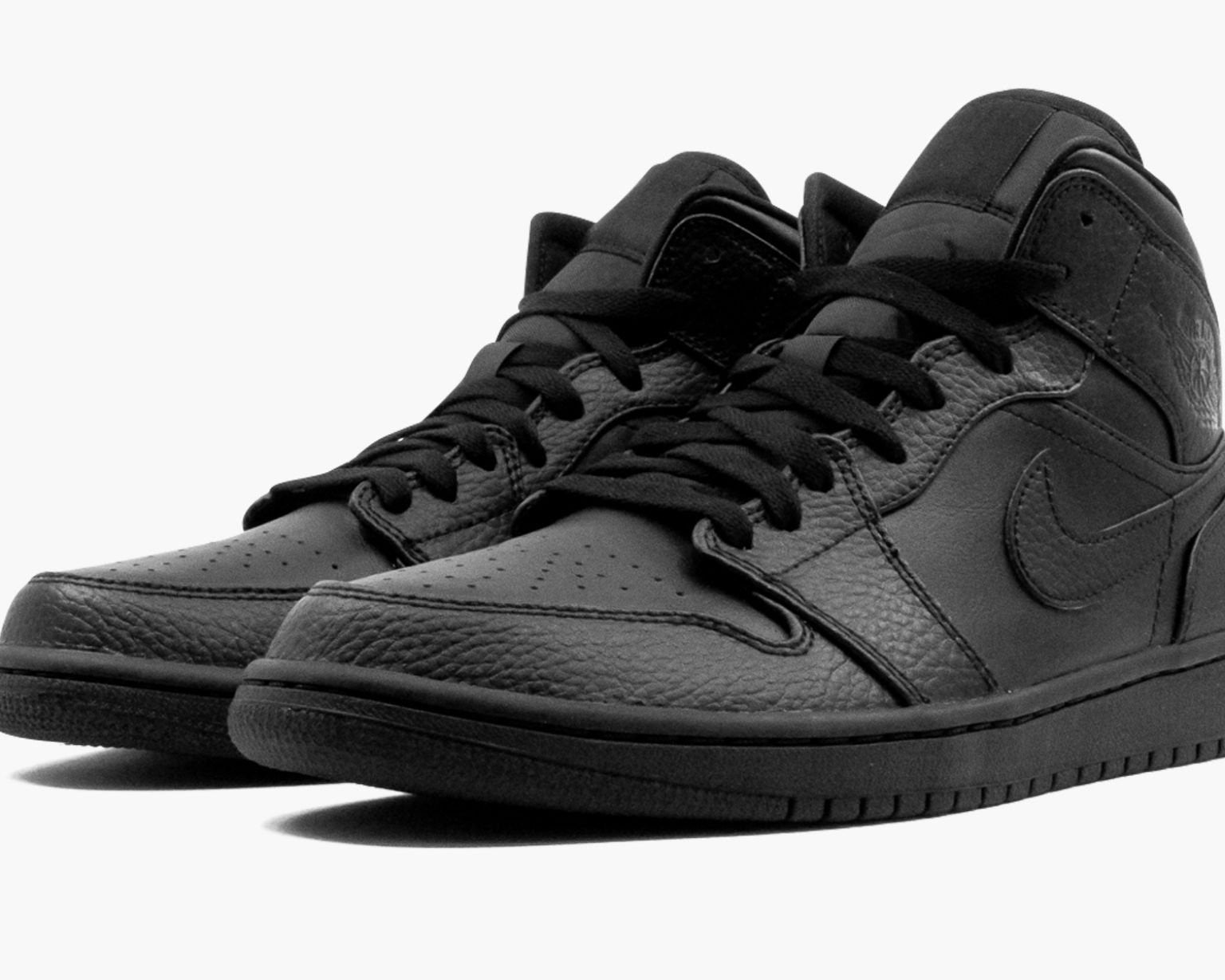 Air Jordan 1 Mid GS 'Triple Black' sneaker product image 4 | Foot Spikes