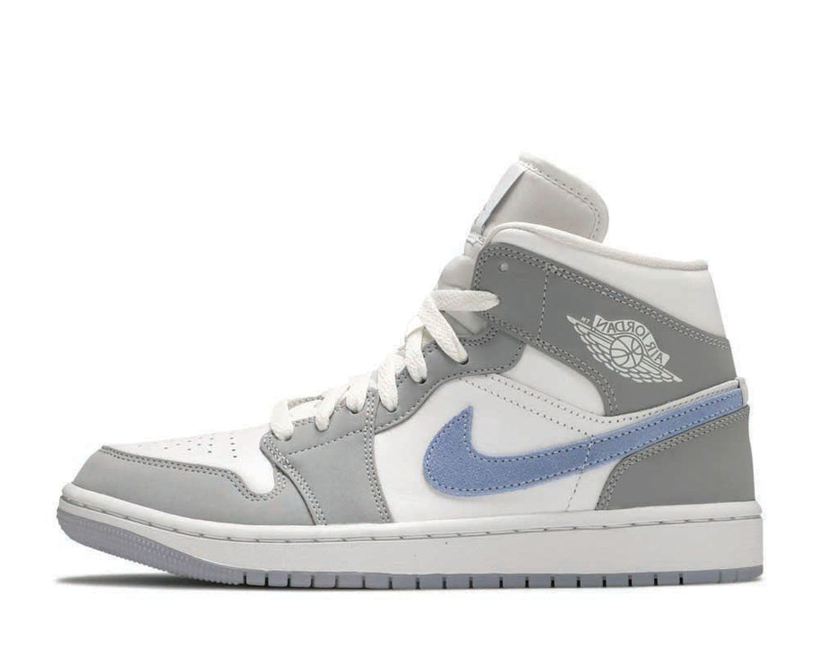Air Jordan 1 Mid Wmns 'Wolf Grey Aluminum' sneaker product image 1 | Foot Spikes