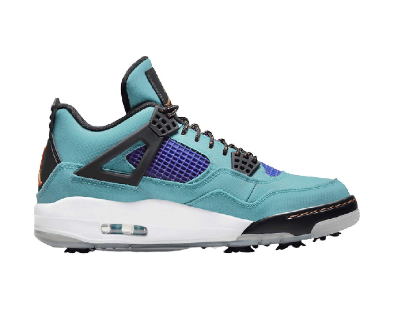 Air Jordan 4 Golf “Teal Purple” sneaker product image 4 | Foot Spikes