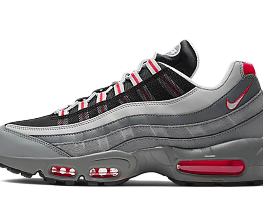 Nike Air Max 95 Essential Particle Grey Track Red sneaker product image 1 | Foot Spikes