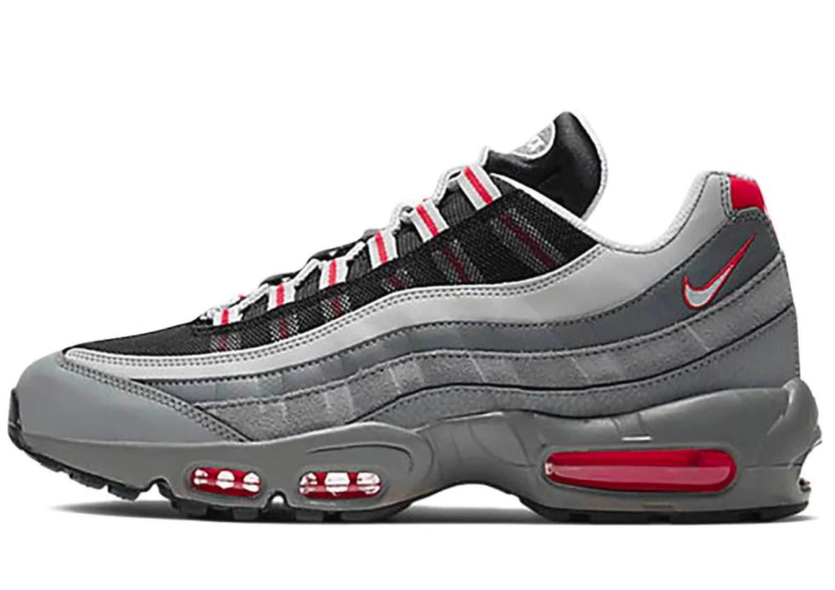 Nike Air Max 95 Essential Particle Grey Track Red sneaker product image 1 | Foot Spikes