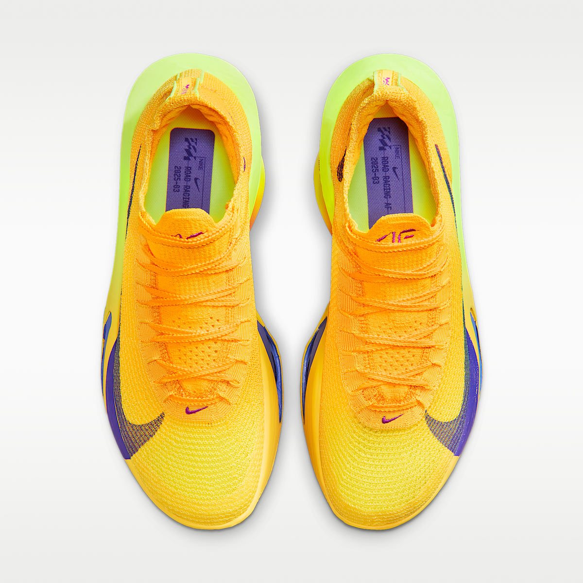 Alphafly NEXT% 3 'Laser Orange Indigo Burst Citron sneaker product image 4 | Foot Spikes