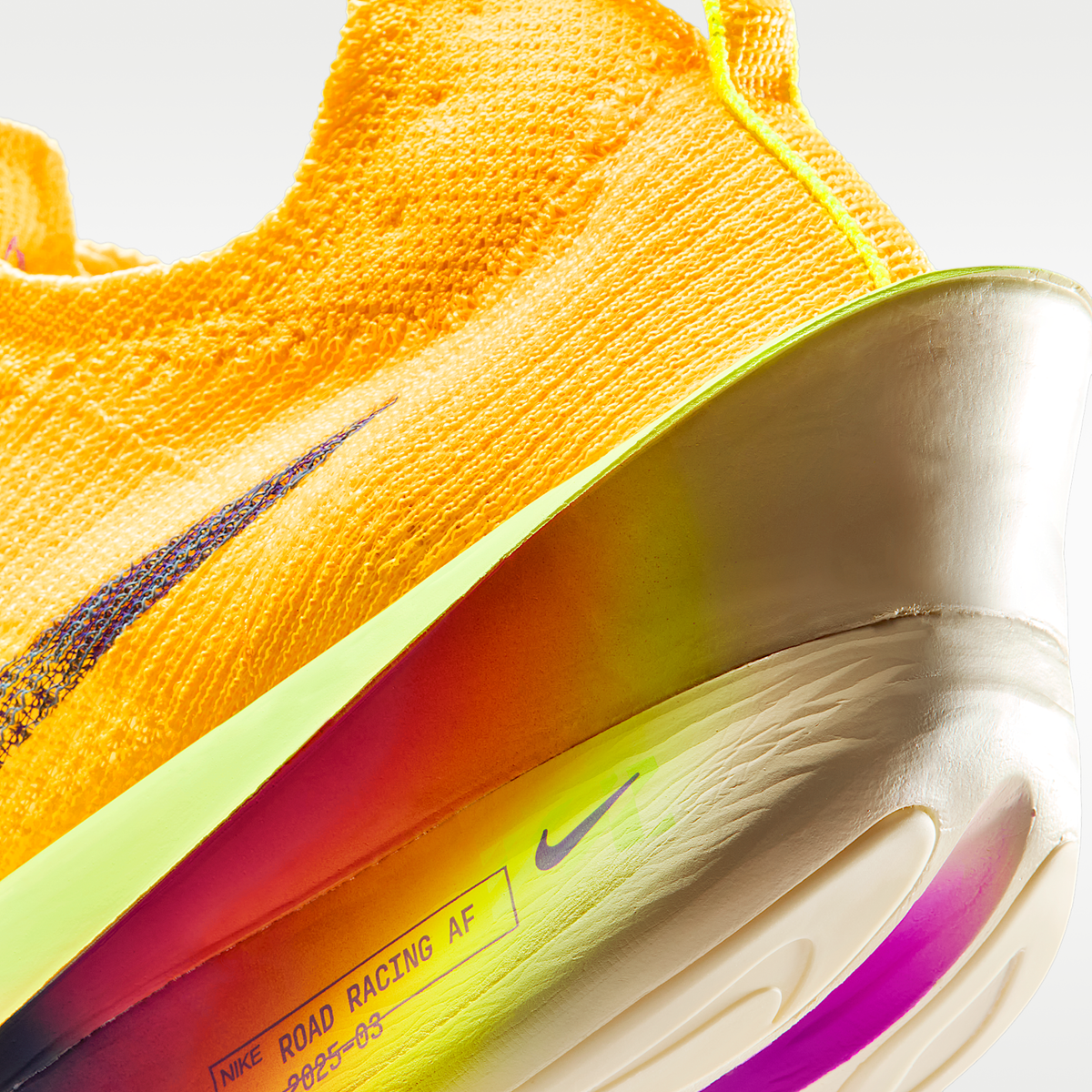Alphafly NEXT% 3 'Laser Orange Indigo Burst Citron sneaker product image 8 | Foot Spikes
