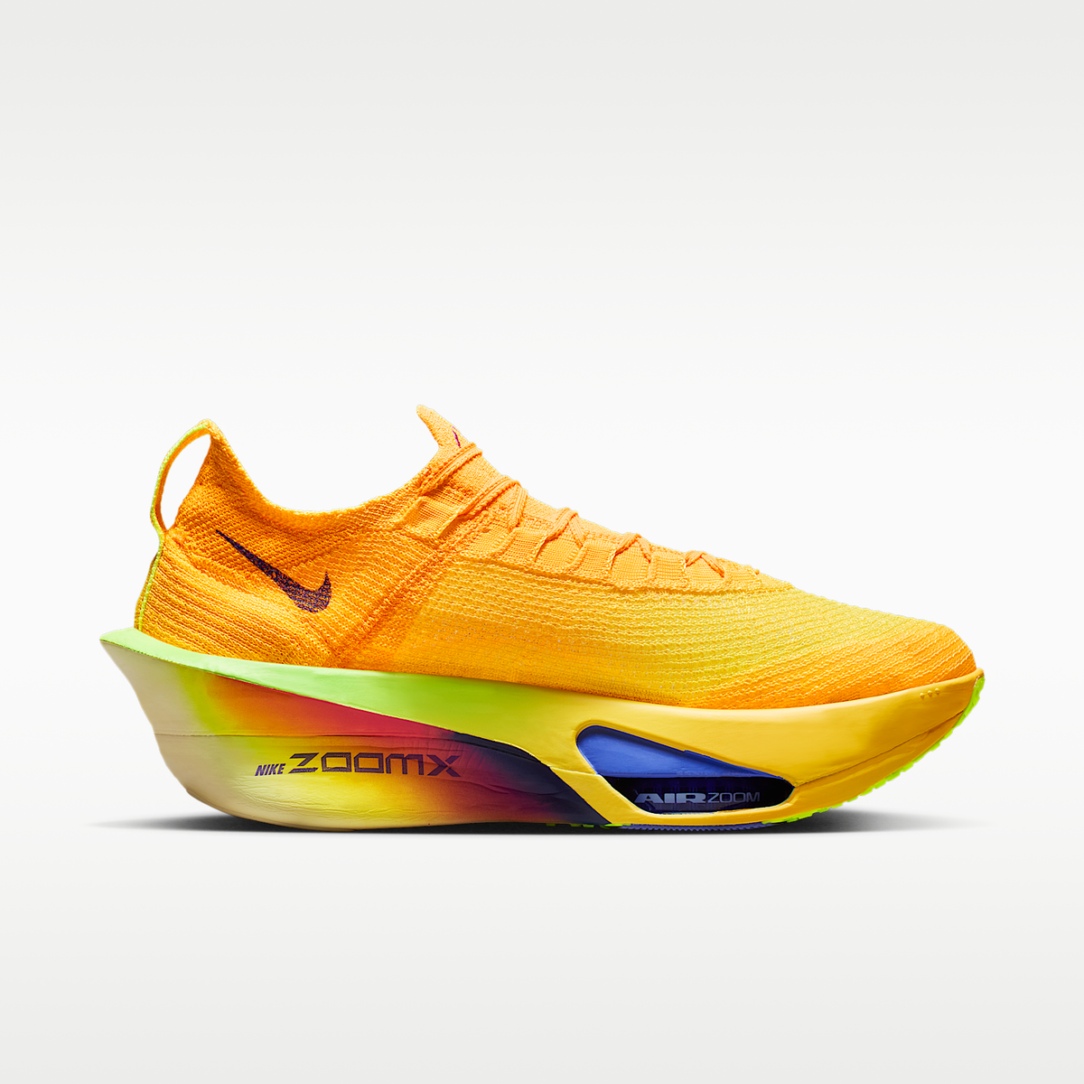 Alphafly NEXT% 3 'Laser Orange Indigo Burst Citron sneaker product image 3 | Foot Spikes