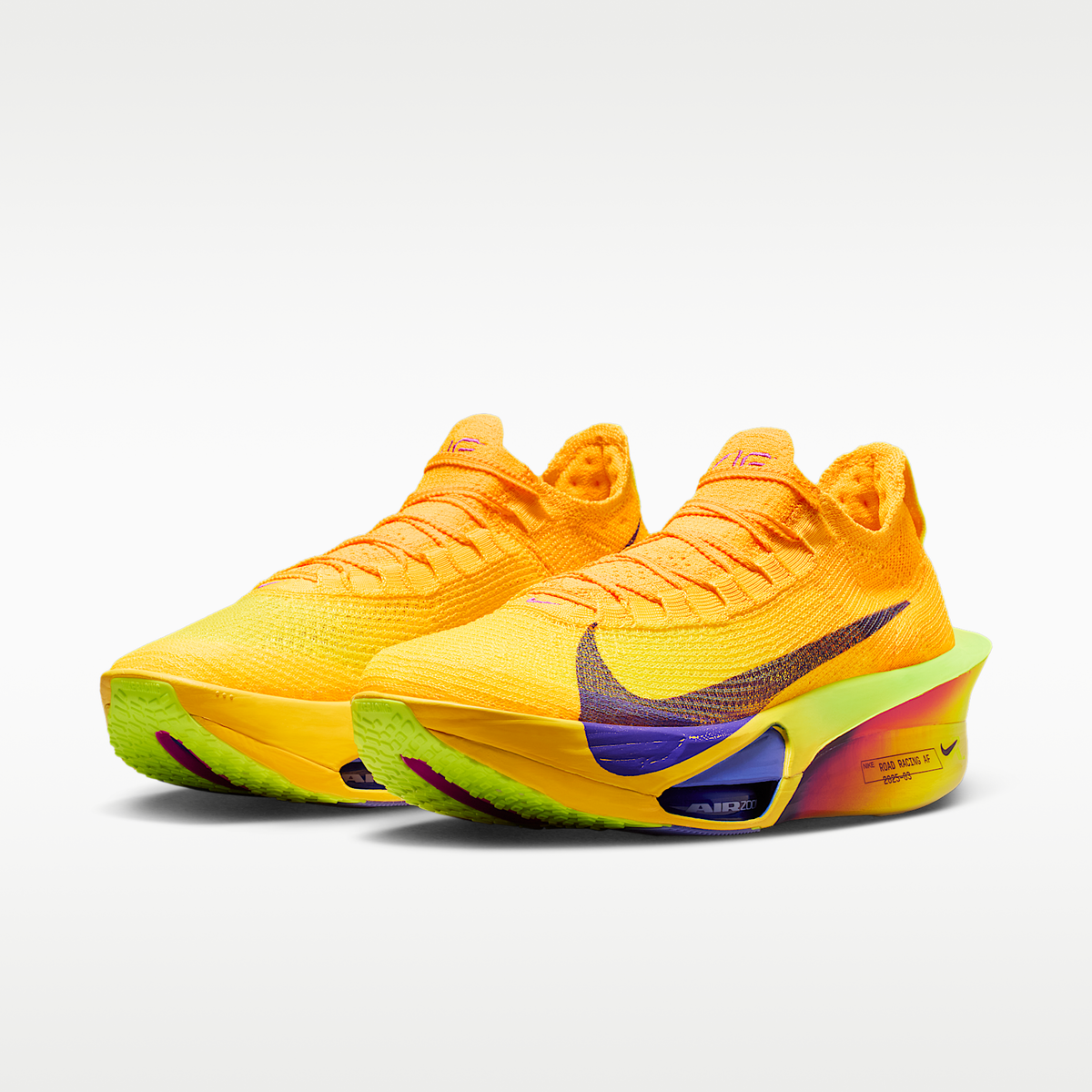 Alphafly NEXT% 3 'Laser Orange Indigo Burst Citron sneaker product image 5 | Foot Spikes