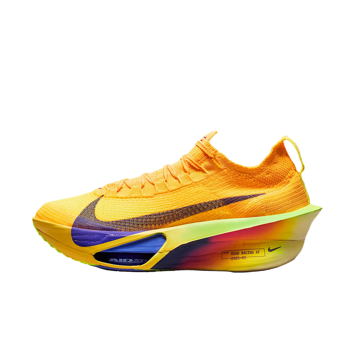 Alphafly NEXT% 3 'Laser Orange Indigo Burst Citron sneaker product image 1 | Foot Spikes