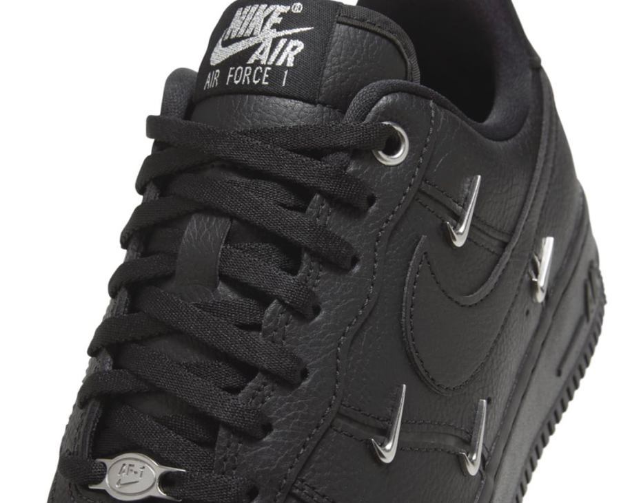 Nike Air Force 1 Low Black Silver Mini Swoosh sneaker product image 4 | Foot Spikes