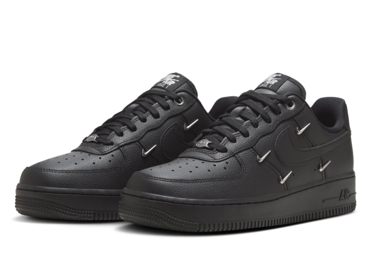 Nike Air Force 1 Low Black Silver Mini Swoosh sneaker product image 7 | Foot Spikes