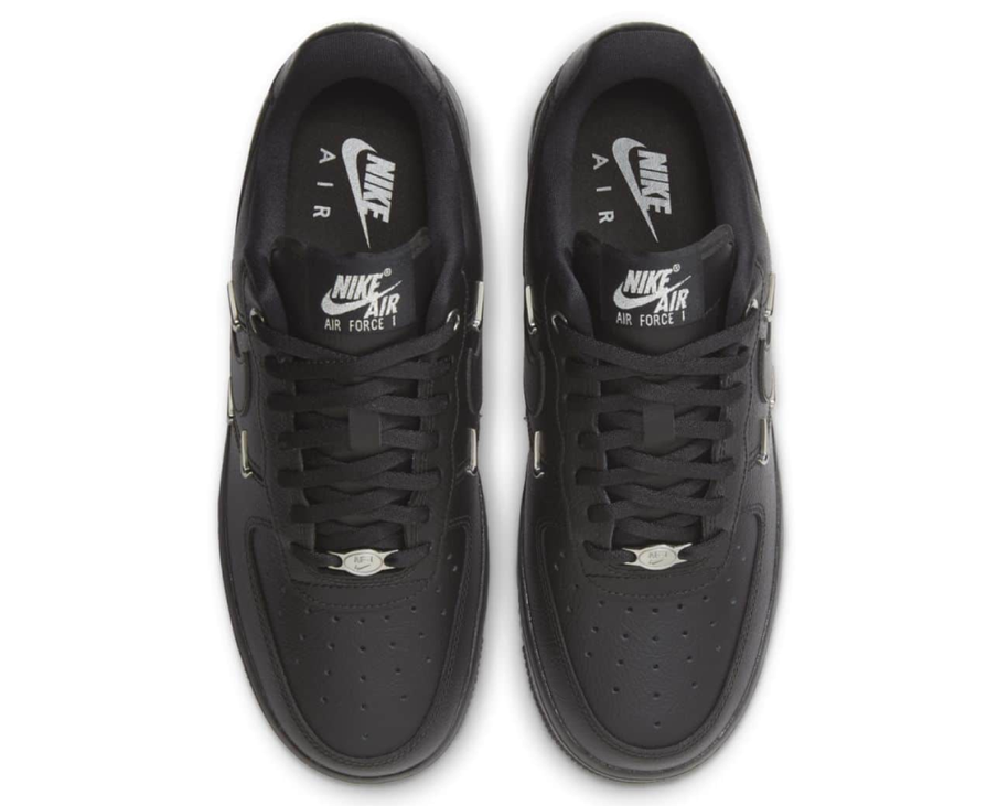 Nike Air Force 1 Low Black Silver Mini Swoosh sneaker product image 5 | Foot Spikes