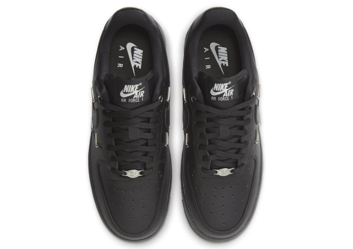 Nike Air Force 1 Low Black Silver Mini Swoosh sneaker product image 5 | Foot Spikes