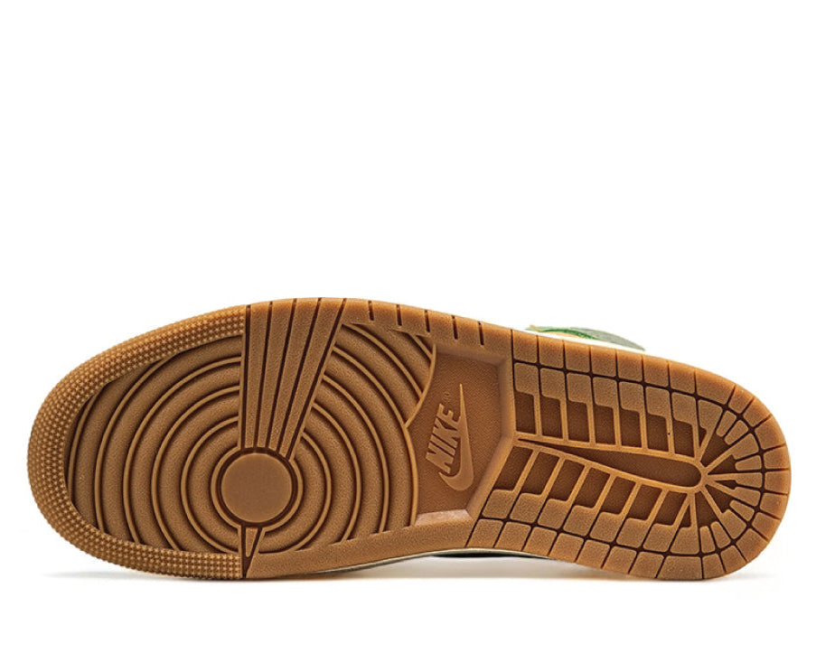 Air Jordan 1 High Voodoo Brown / Grey / Green sneaker product image 4 | Foot Spikes