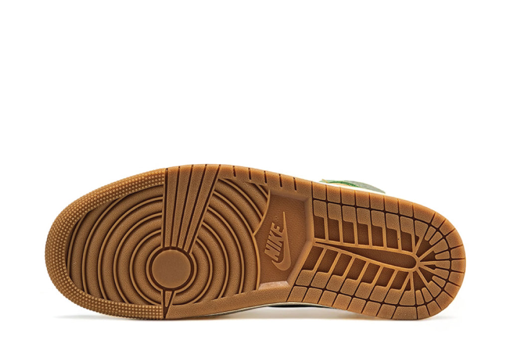 Air Jordan 1 High Voodoo Brown / Grey / Green sneaker product image 4 | Foot Spikes