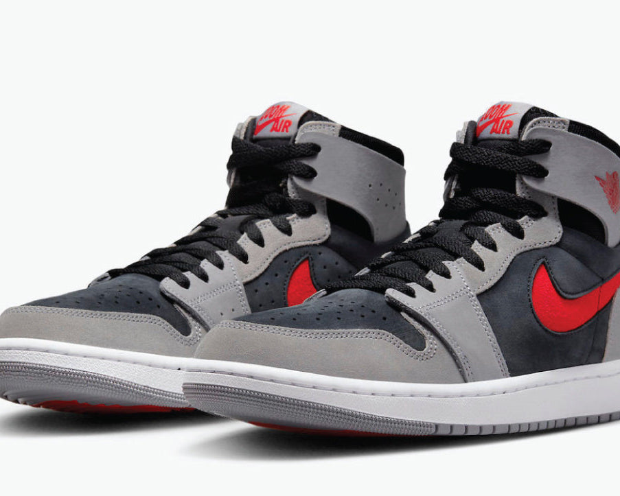Air Jordan 1 High Zoom Air CMFT 2 Black Fire Red Cement sneaker product image 2 | Foot Spikes