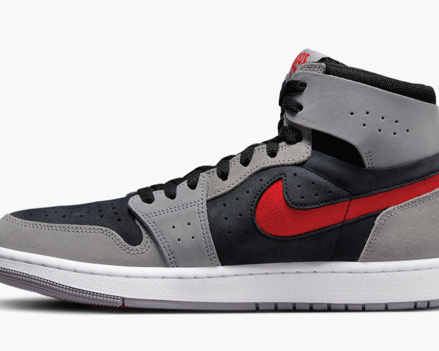Air Jordan 1 High Zoom Air CMFT 2 Black Fire Red Cement sneaker product image 1 | Foot Spikes