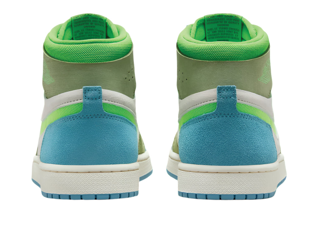 Air Jordan 1 High Zoom CMFT 2 Blue Electric Green sneaker product image 3 | Foot Spikes
