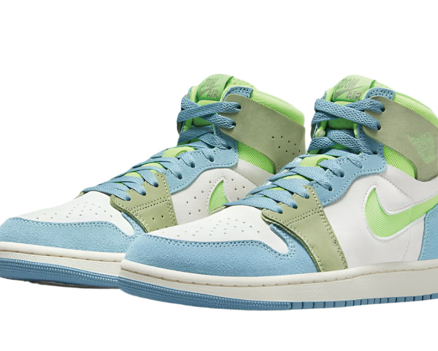 Air Jordan 1 High Zoom CMFT 2 Blue Electric Green sneaker product image 2 | Foot Spikes