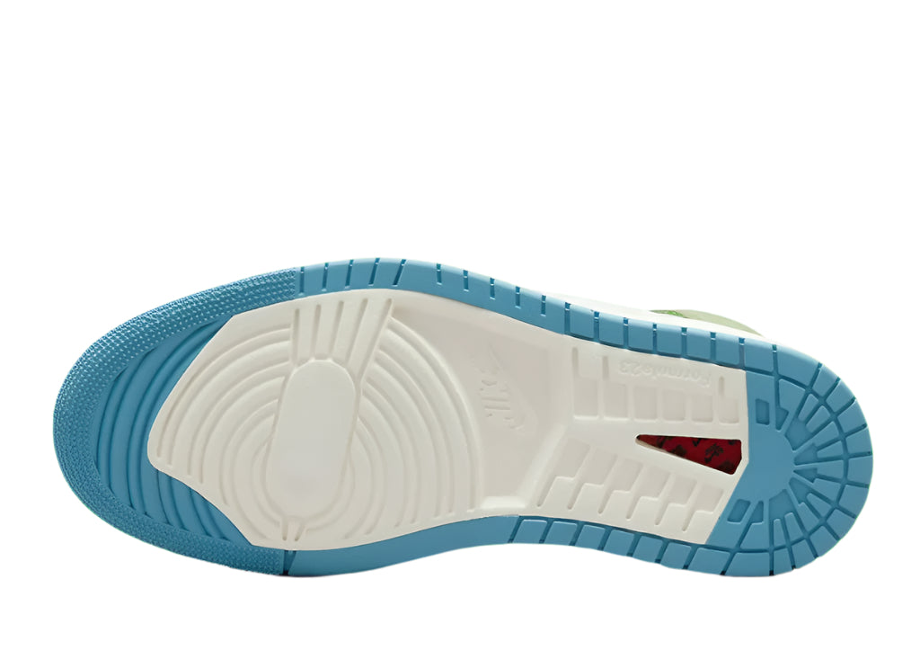 Air Jordan 1 High Zoom CMFT 2 Blue Electric Green sneaker product image 4 | Foot Spikes