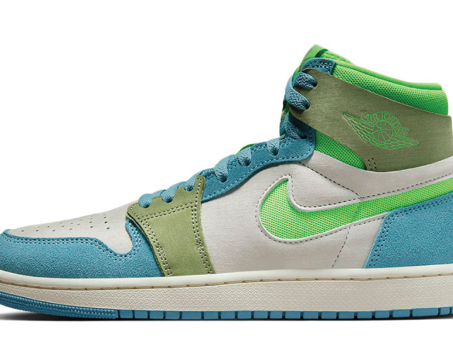 Air Jordan 1 High Zoom CMFT 2 Blue Electric Green sneaker product image 1 | Foot Spikes