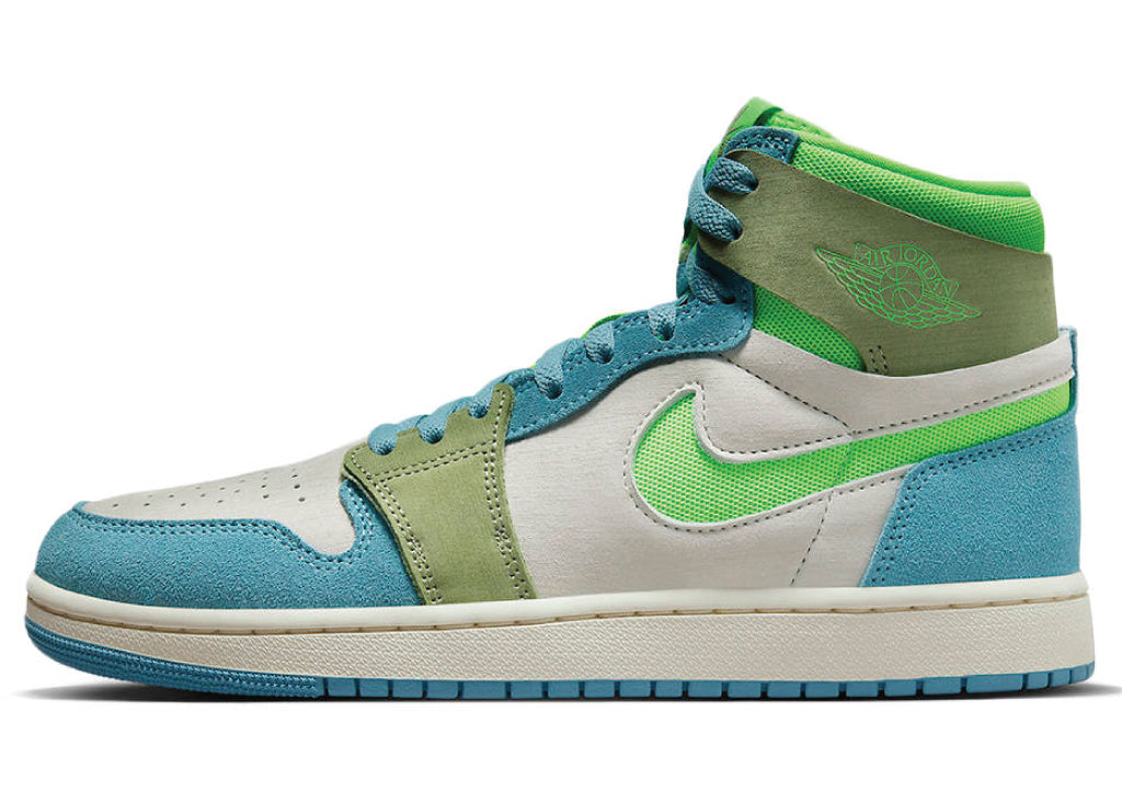 Air Jordan 1 High Zoom CMFT 2 Blue Electric Green sneaker product image 1 | Foot Spikes
