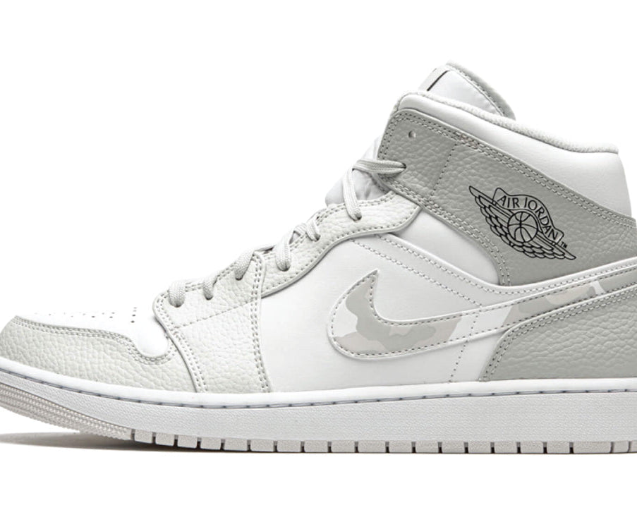 Air Jordan 1 Mid Grey Camo sneaker product image 1 | Foot Spikes