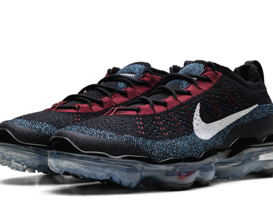 Air VaporMax 2023 Flyknit Black Red University Blue sneaker product image 2 | Foot Spikes