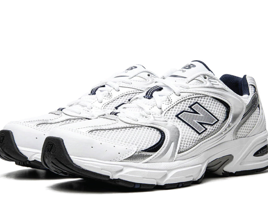 New Balance 530 White / Silver / Navy sneaker product image 2 | Foot Spikes